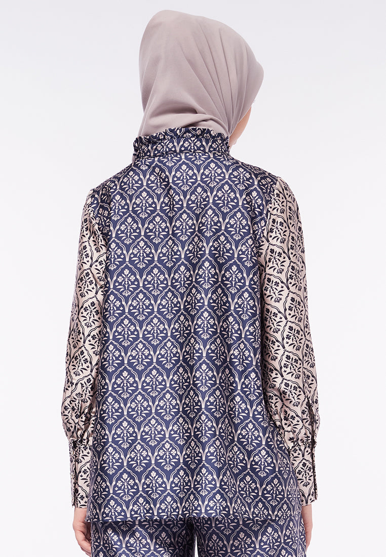 TWO TONE PRINTED BLOUSE