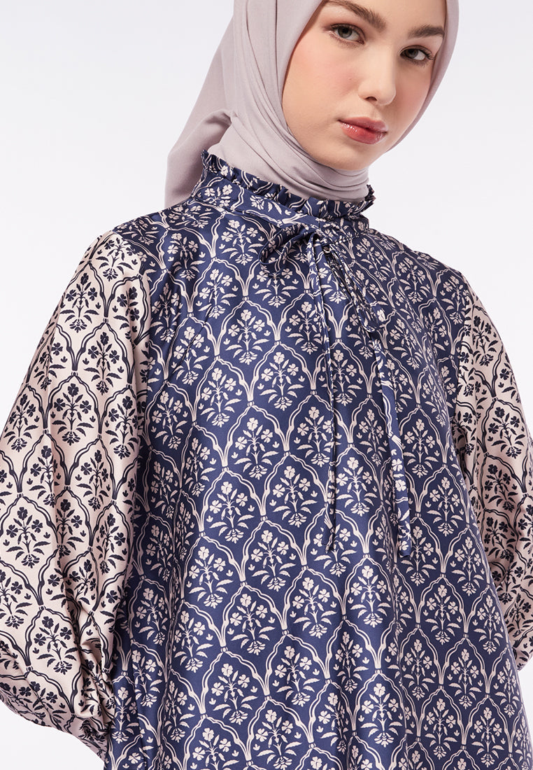 TWO TONE PRINTED BLOUSE