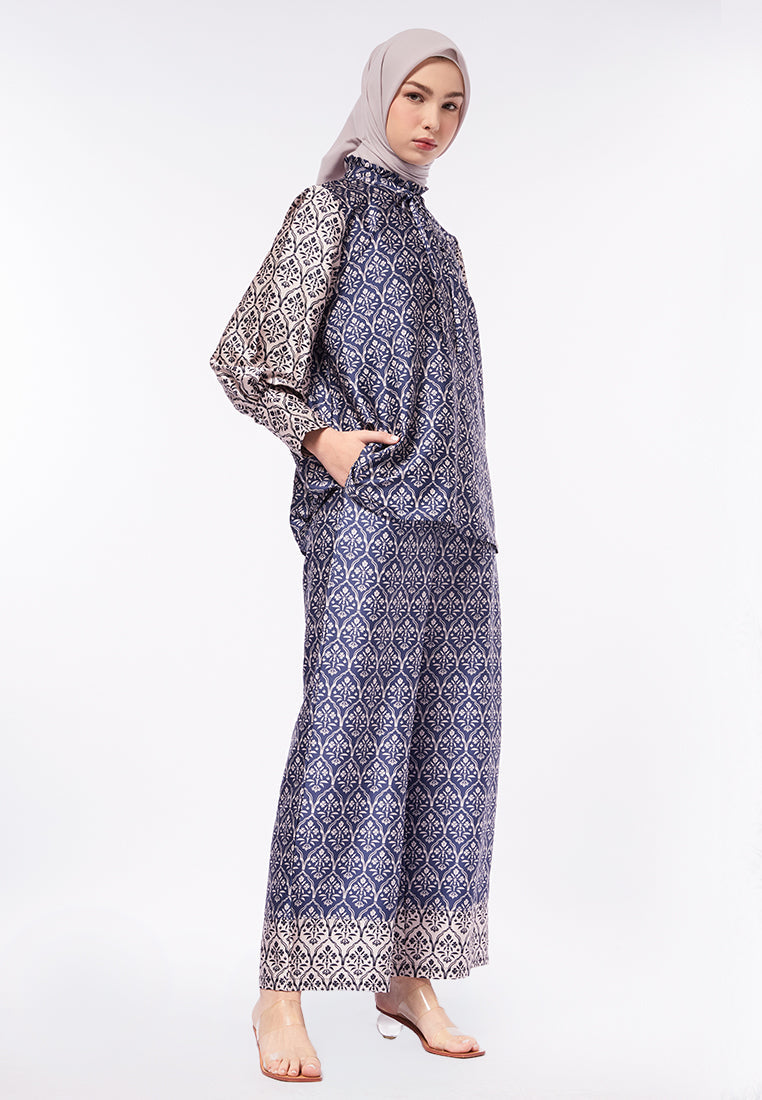 TWO TONE PRINTED BLOUSE