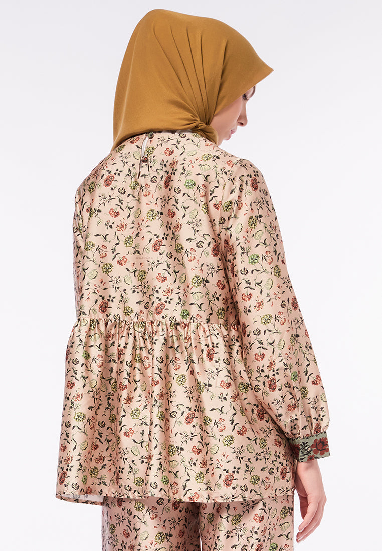 PRINTED BABYDOLL BLOUSE