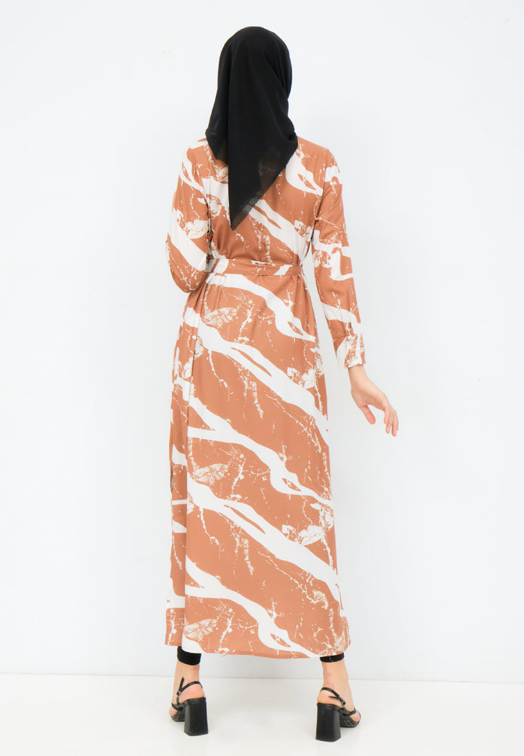 Printed A-Line Shirt Dress