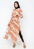 Printed A-Line Shirt Dress