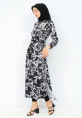 Printed A-Line Shirt Dress