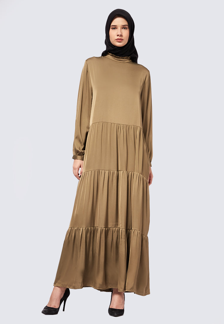 GATHERED TIERED DRESS