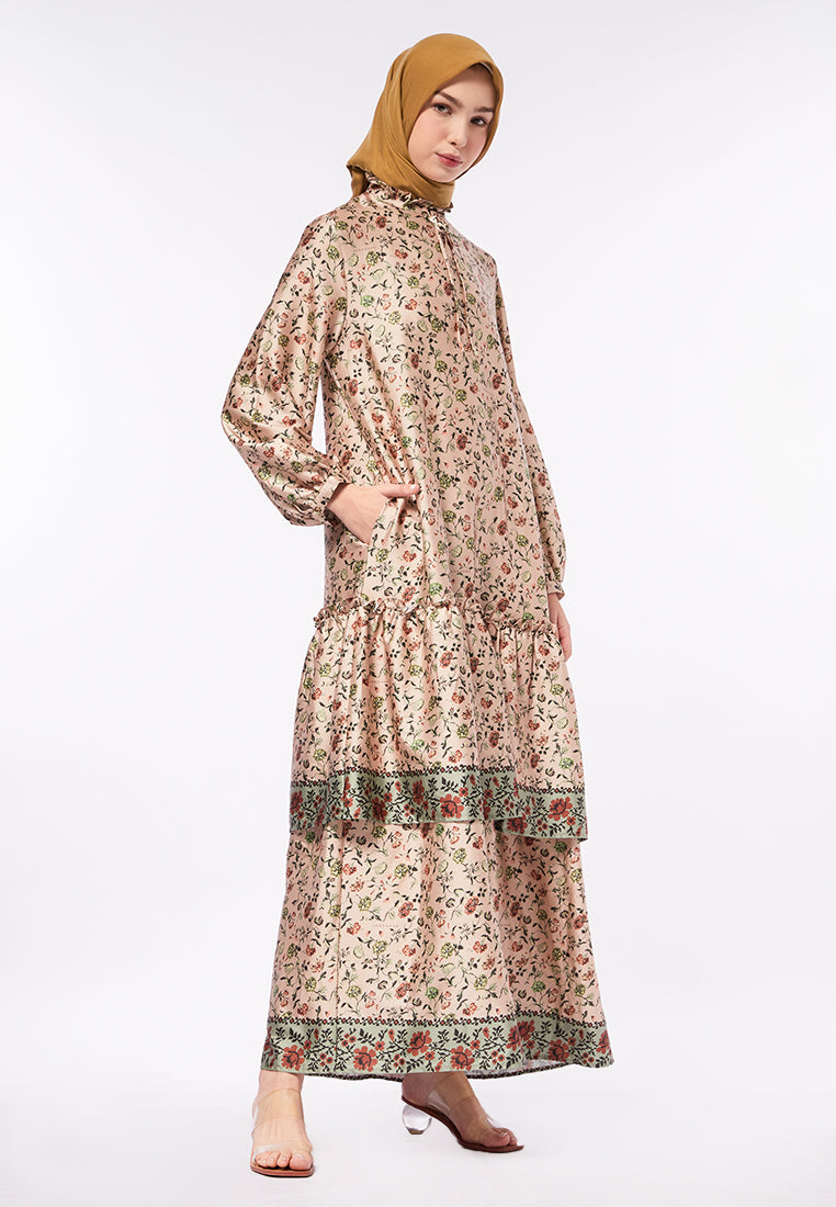 PRINTED TIERED DRESS