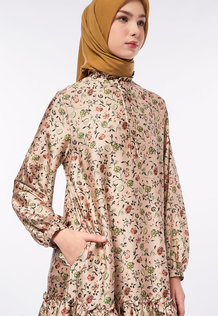 PRINTED TIERED DRESS