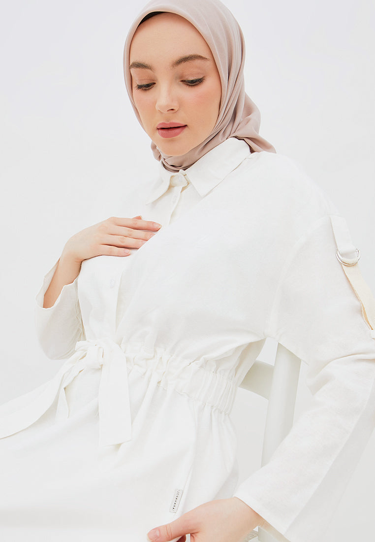 DRAWSTRING SHIRT DRESS