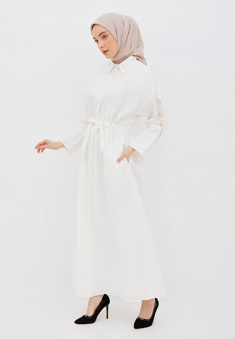DRAWSTRING SHIRT DRESS