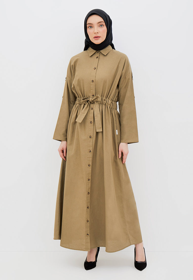 DRAWSTRING SHIRT DRESS