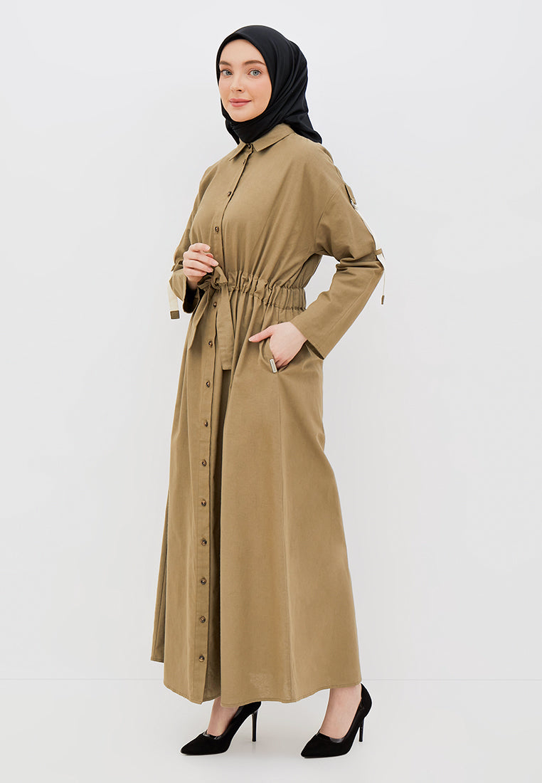 DRAWSTRING SHIRT DRESS