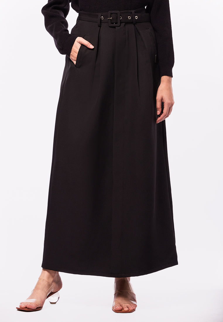 A-LINE BELTED SKIRT