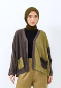 TWO TONE KNIT CARDIGAN