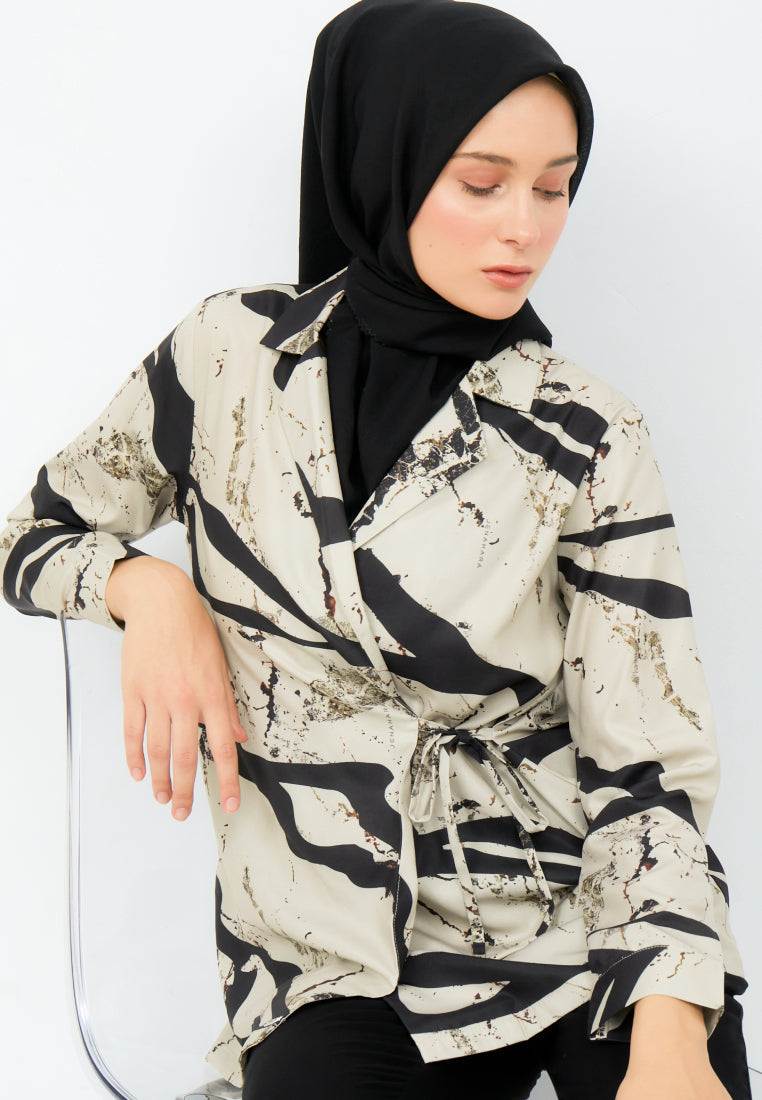 Printed Kimono Blazer