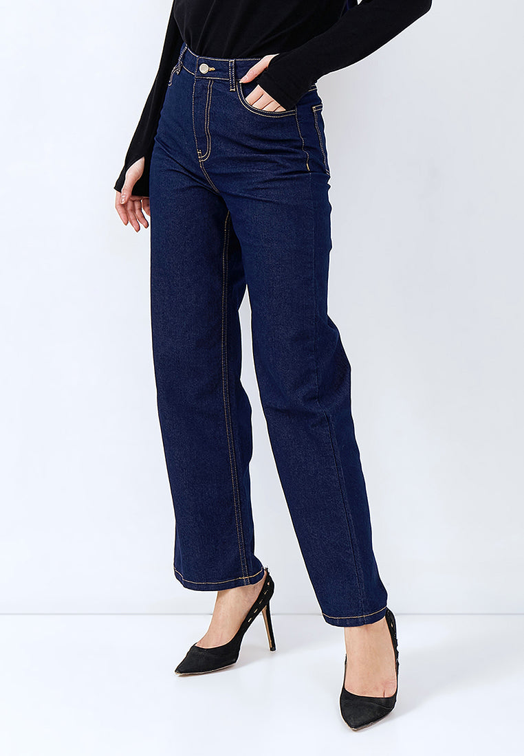 DENIM STRAIGHT PANTS