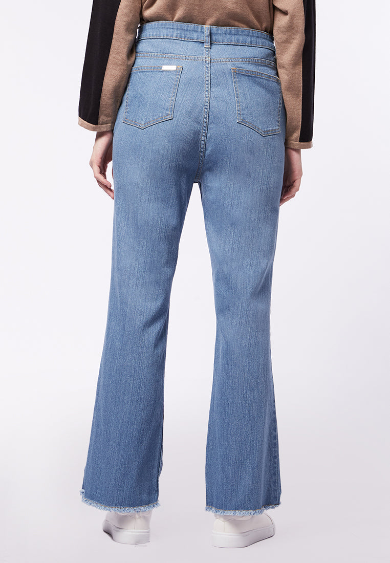 DENIM BOOT-CUT PANTS