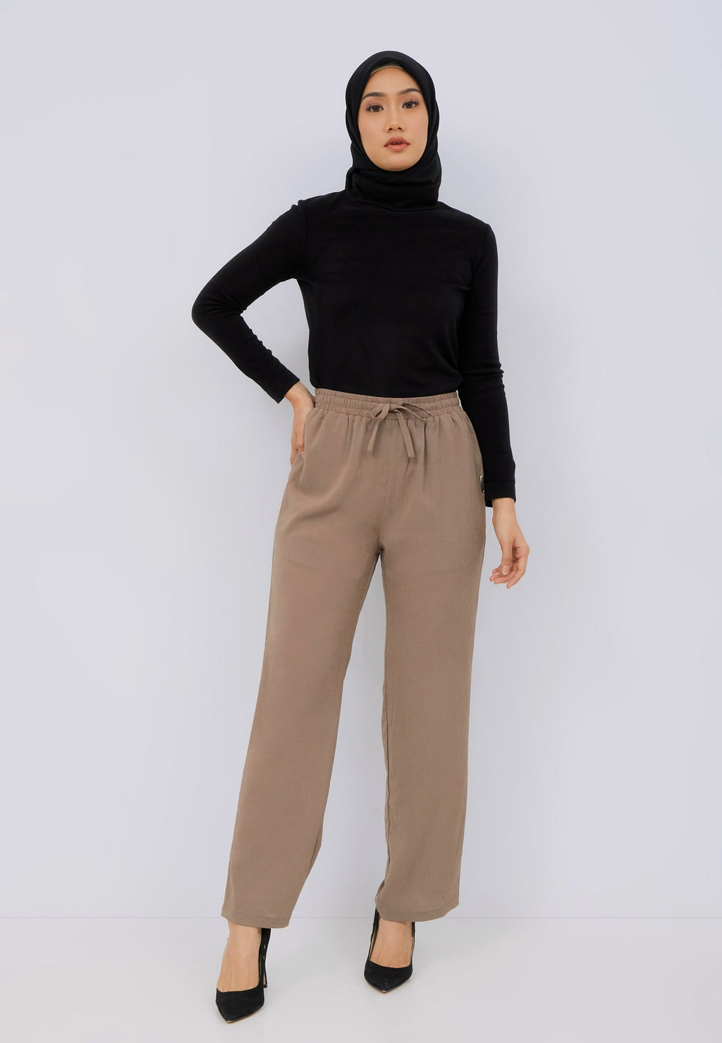 Drawstring Straight Pants