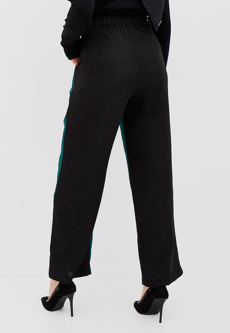 TWO-TONE STRAIGHT PANTS