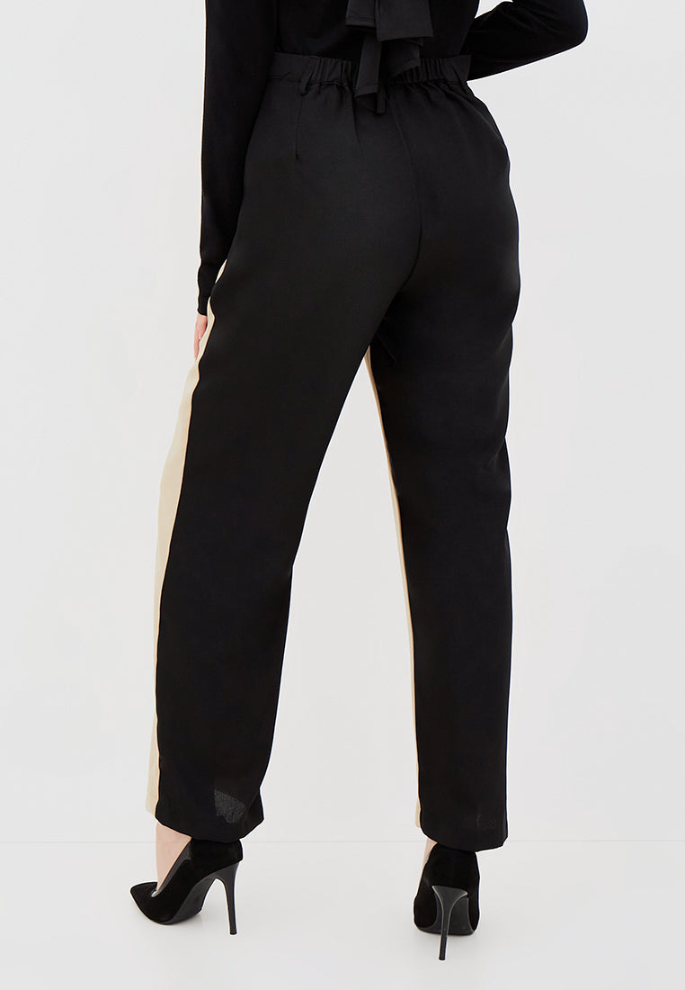 TWO-TONE STRAIGHT PANTS