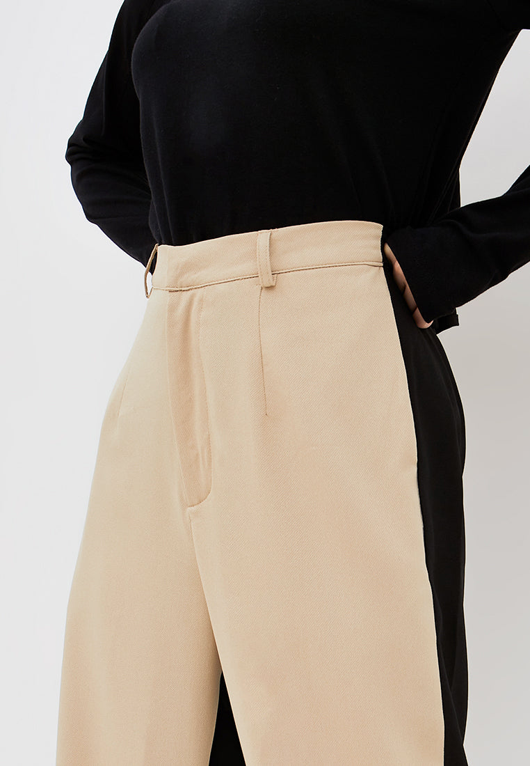 TWO-TONE STRAIGHT PANTS