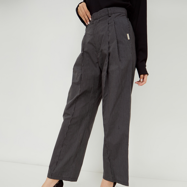 Wide-Leg Pleated Pants