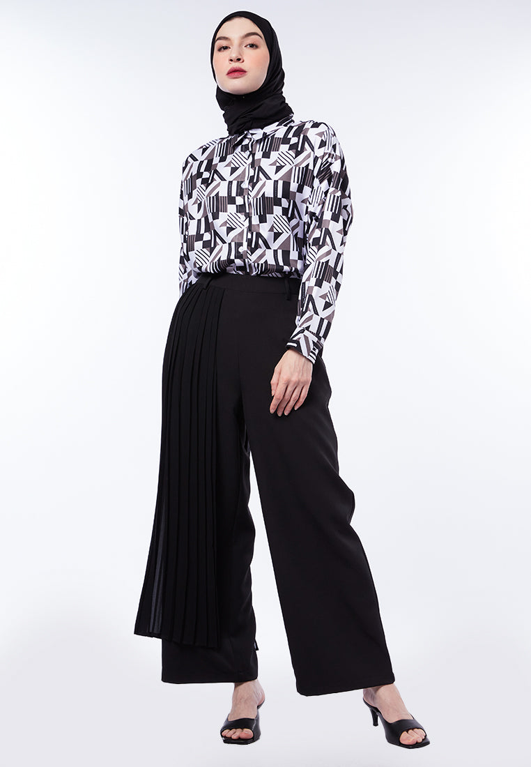 PLEATS LAYERED PANTS
