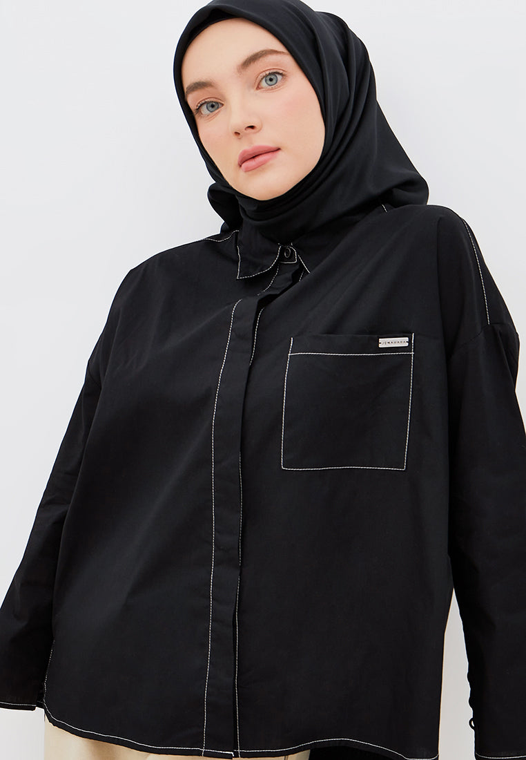 CONTRAST STITCHING SHIRT