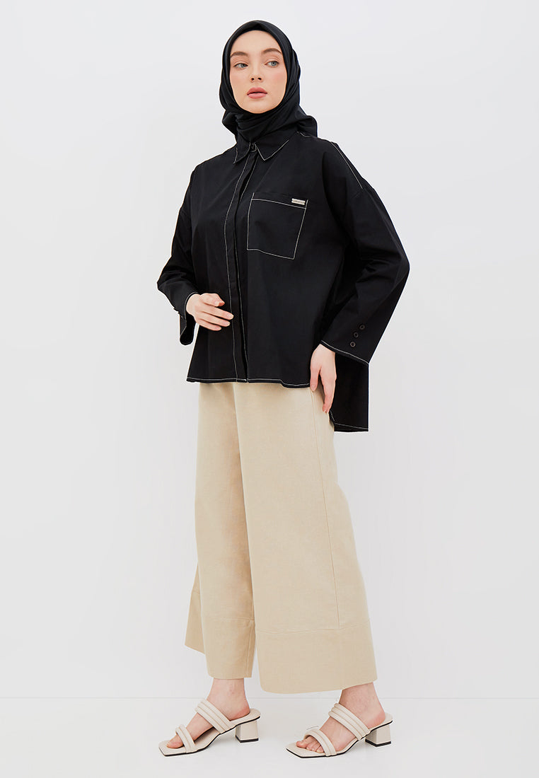 CONTRAST STITCHING SHIRT