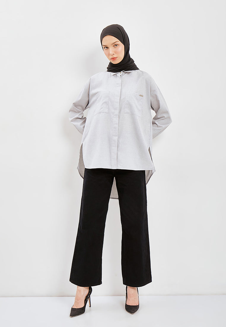 HI-LOW OVERSIZED SHIRT