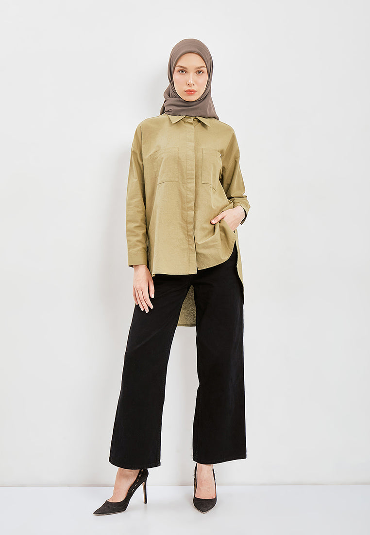 HI-LOW OVERSIZED SHIRT