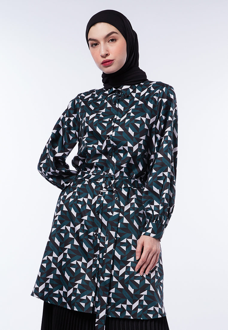 PRINTED BELT TUNIC