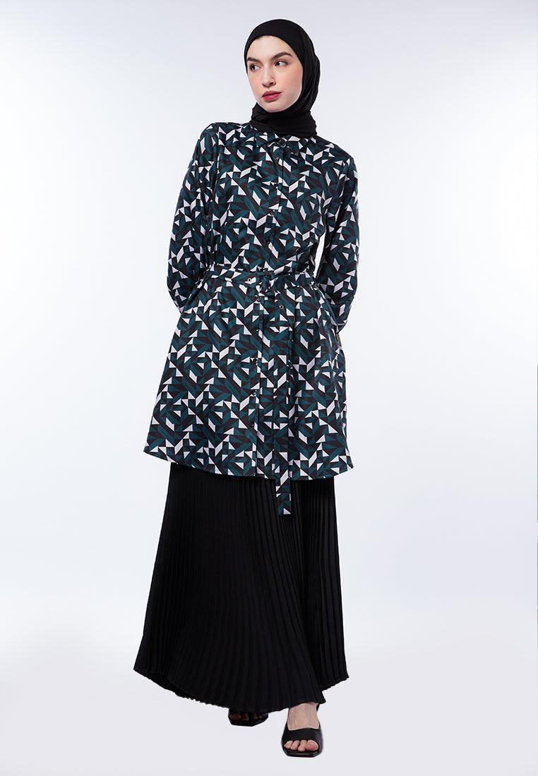 PRINTED BELT TUNIC