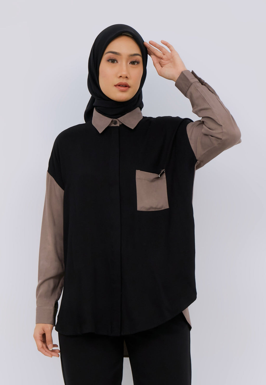 Oversized Two-Tone Shirt