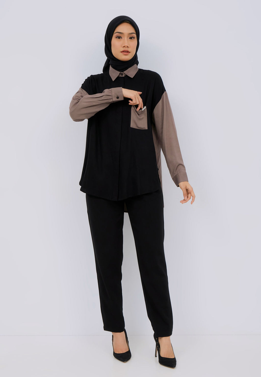 Oversized Two-Tone Shirt