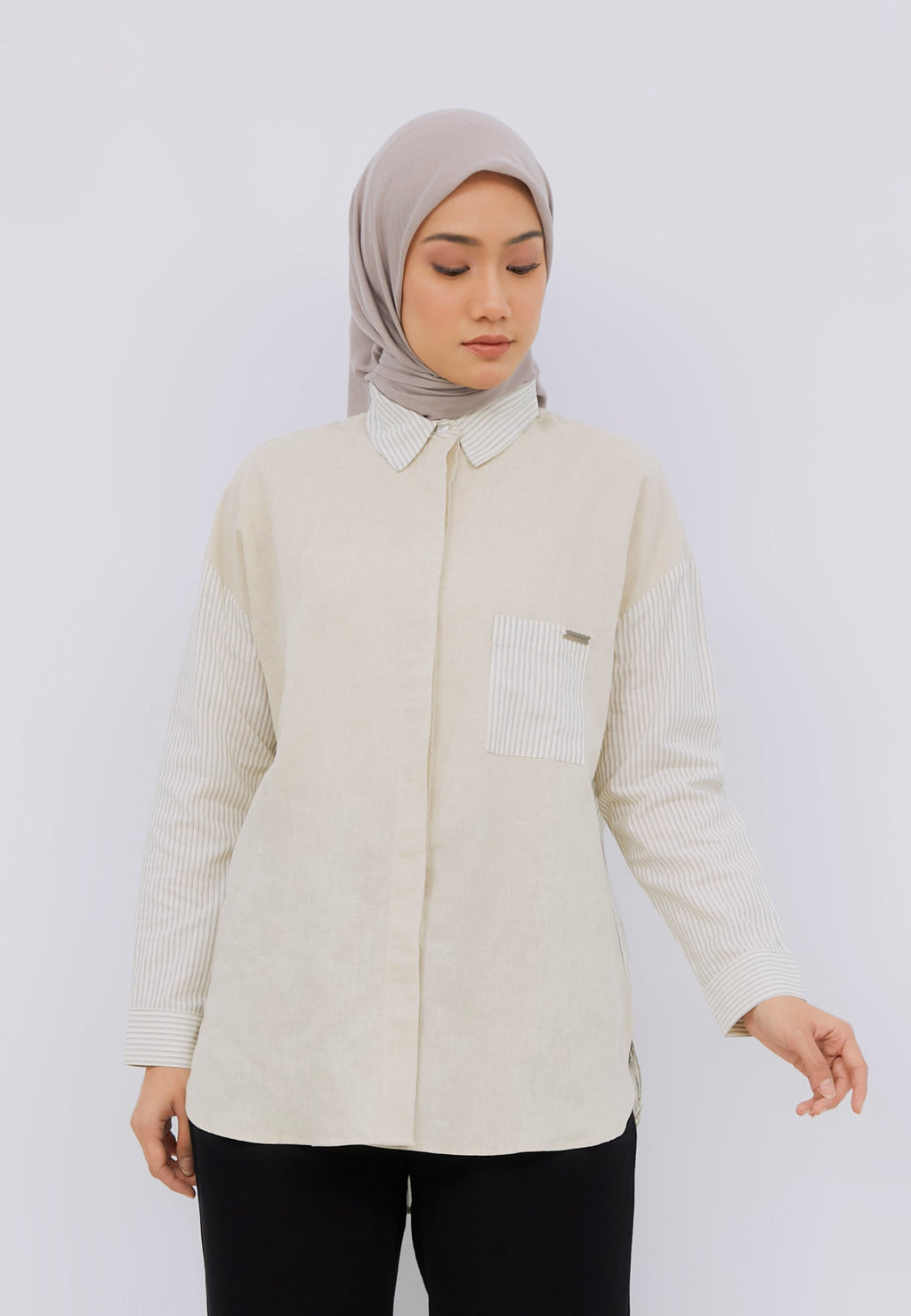 Oversized Two-Tone Shirt