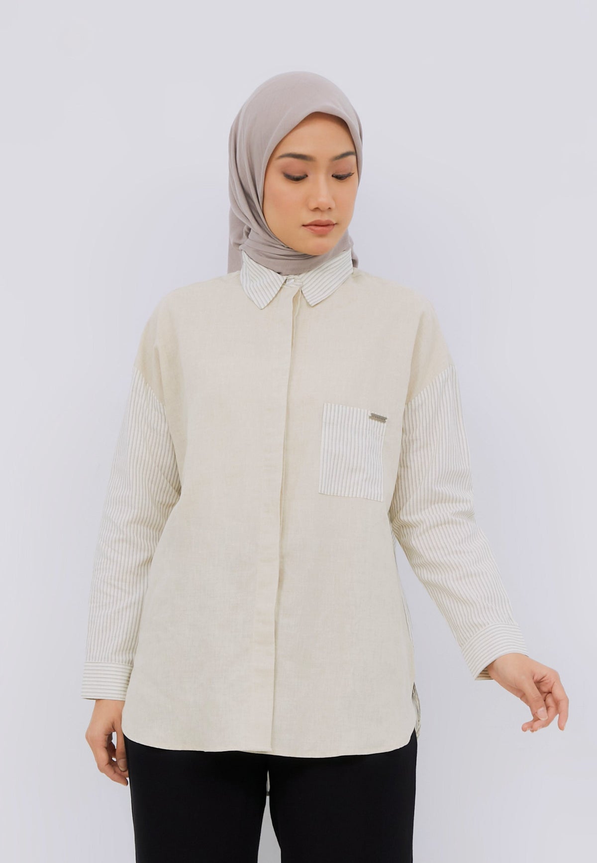 Oversized Two-Tone Shirt