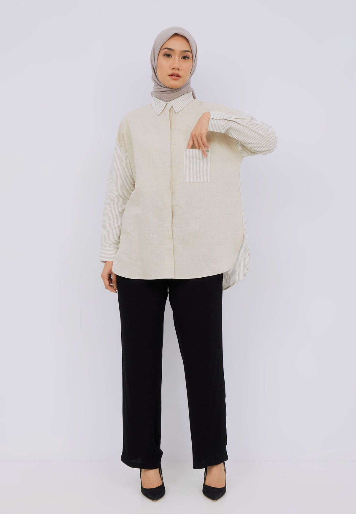 Oversized Two-Tone Shirt