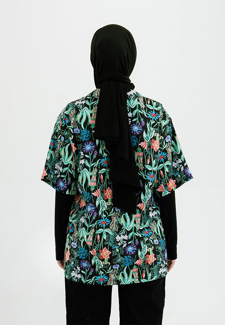 PRINTED SHORT SLEEVE PAJAMA SHIRT