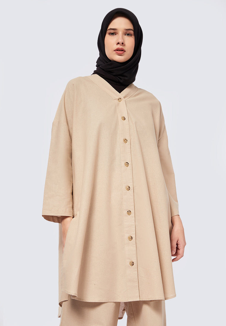 OVERSIZED BUTTON UP TUNIC