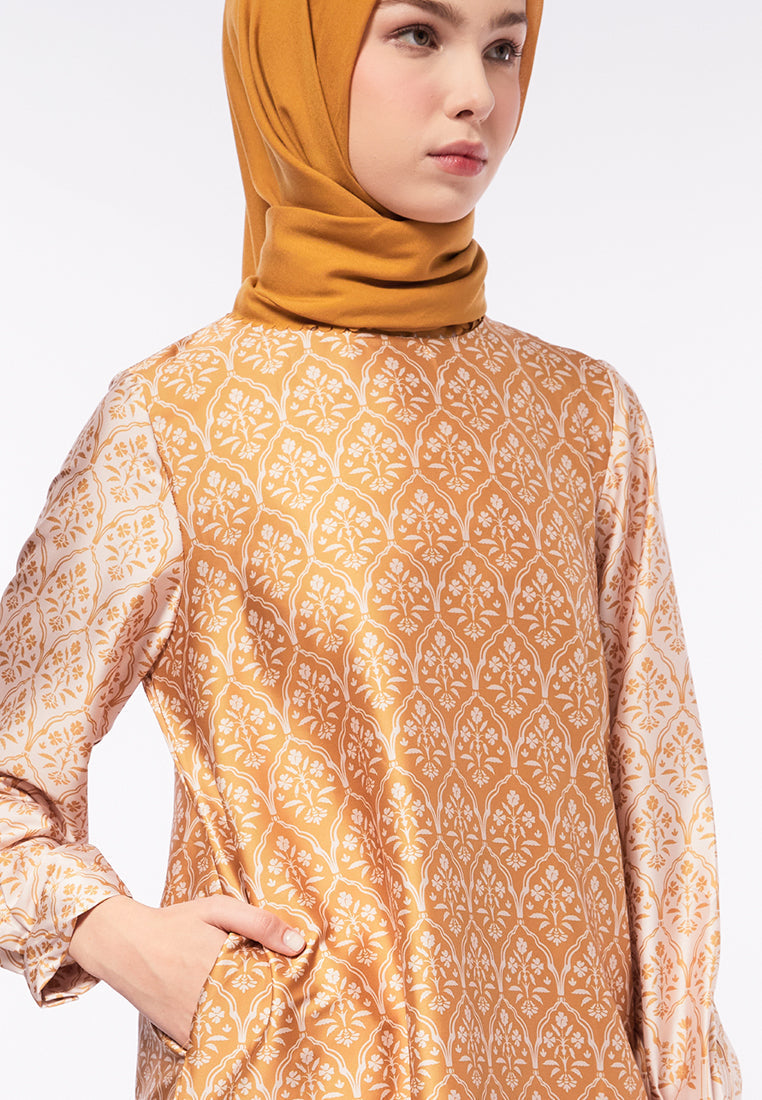 PRINTED BALOON SLEEVE TUNIC