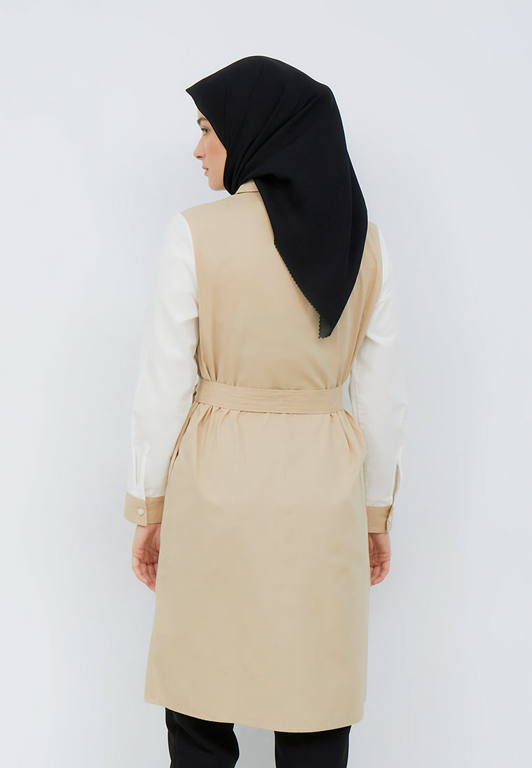TWO TONE BELTED TUNIC