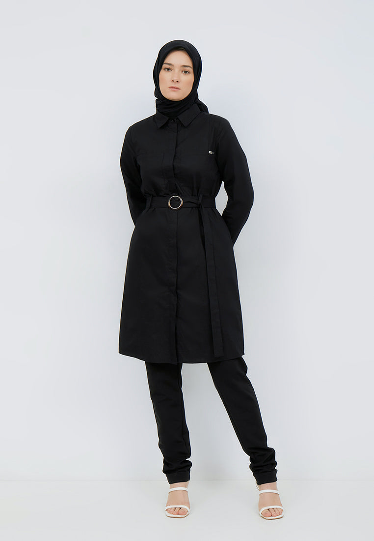ONE TONE BELTED TUNIC