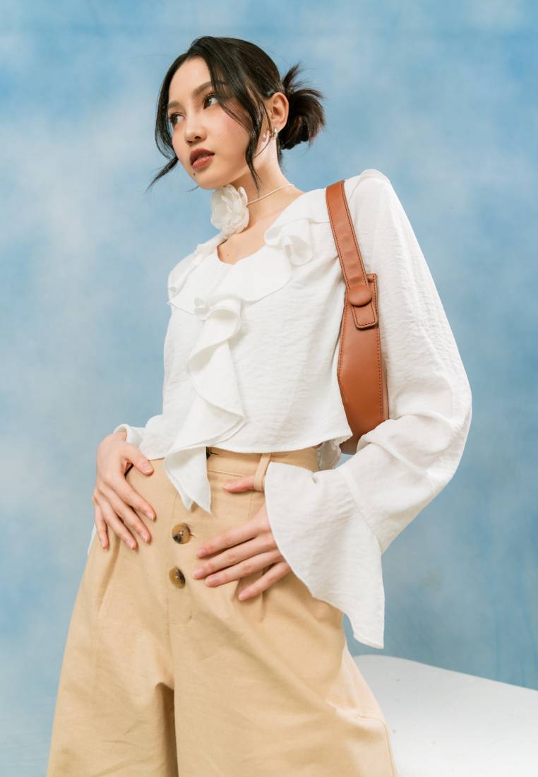 Long Sleeve Ruffled Blouse