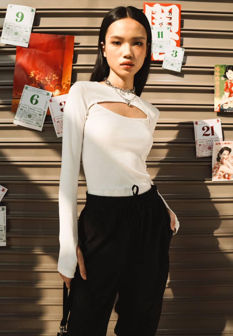 Cut Out Long Sleeve Top