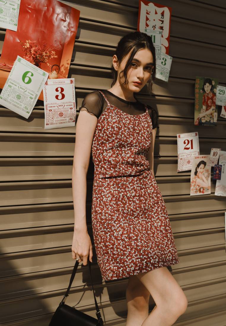Printed Pinafore Mini Dress