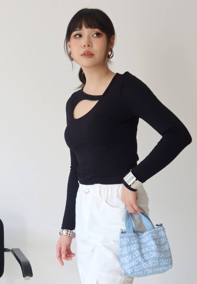 Cut Out Long Sleeve Top