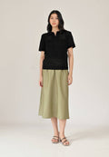 Open Work Knit Polo Top