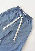 Wide Leg Denim Pants with Drawstring