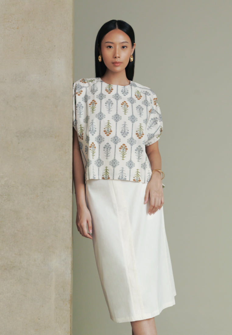 Printed Short Sleeve Blouse