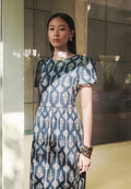 Printed Short Sleeve Midi Dress