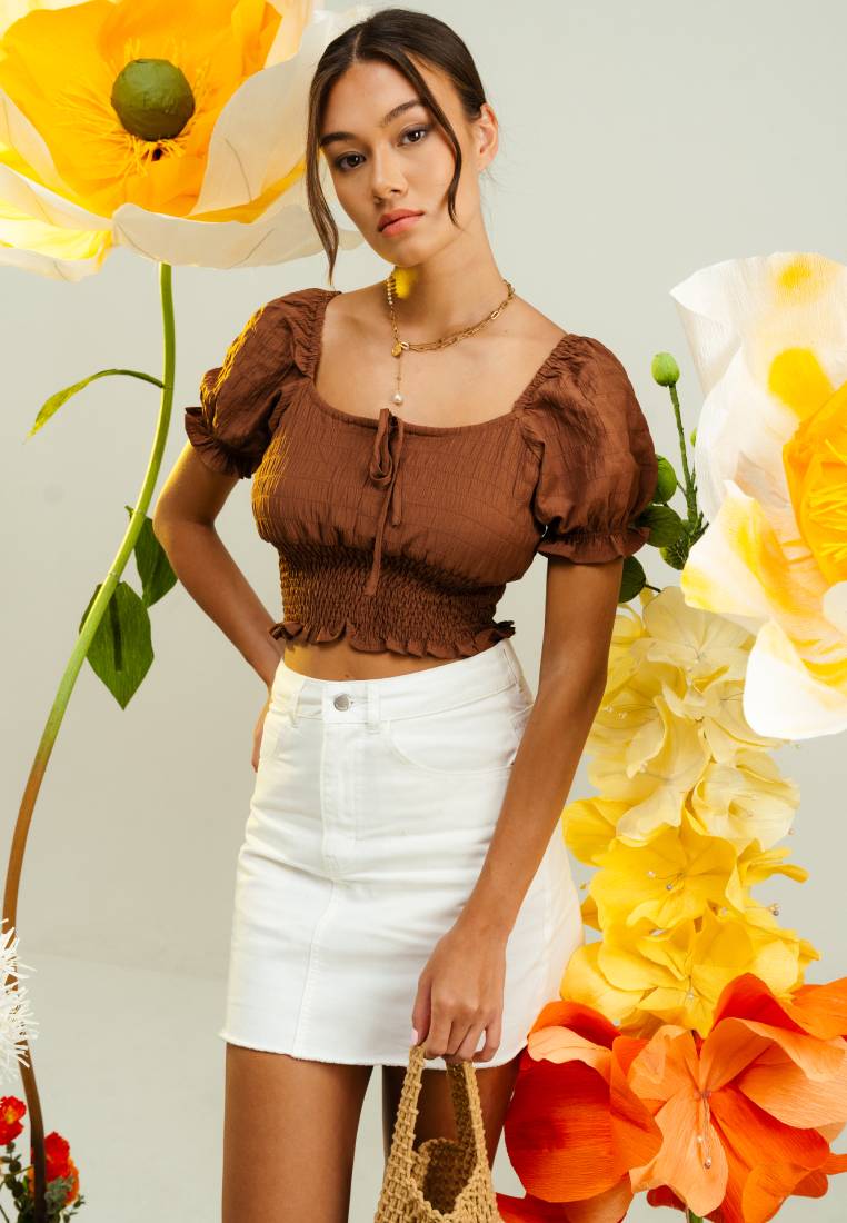 Puff Sleeve Smocked Top